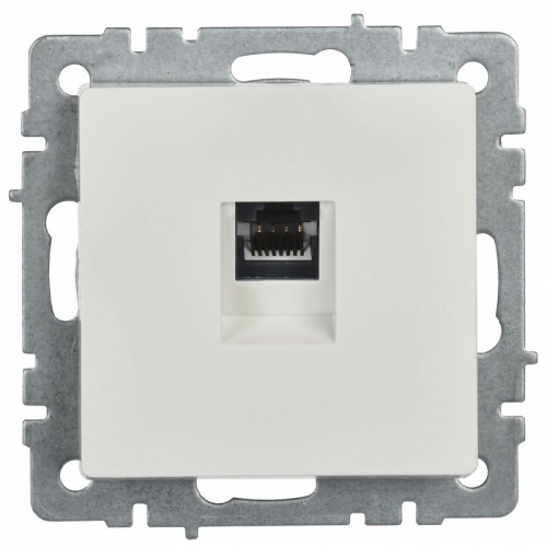 Розетка компьютерная СП RJ45 кат.5E BRITE РК10-БрБ бел. IEK BR-K10-1-K01 BR-K10-1-K01