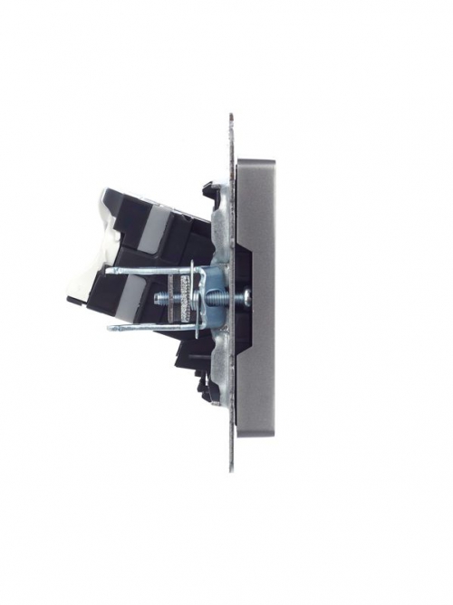 Розетка компьютерная СП RJ45 кат.5E BRITE РК10-БрС сталь IEK BR-K10-1-K46 BR-K10-1-K46