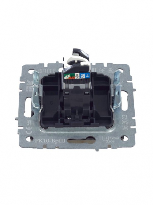 Розетка компьютерная СП RJ45 кат.5E BRITE РК10-БрШ шампань IEK BR-K10-1-K37 BR-K10-1-K37