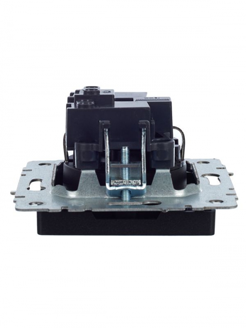 Розетка BRITE РС14-1-0-БрЧ 16А с заземл. защ. шторки черн. IEK BR-R14-16-K02 BR-R14-16-K02