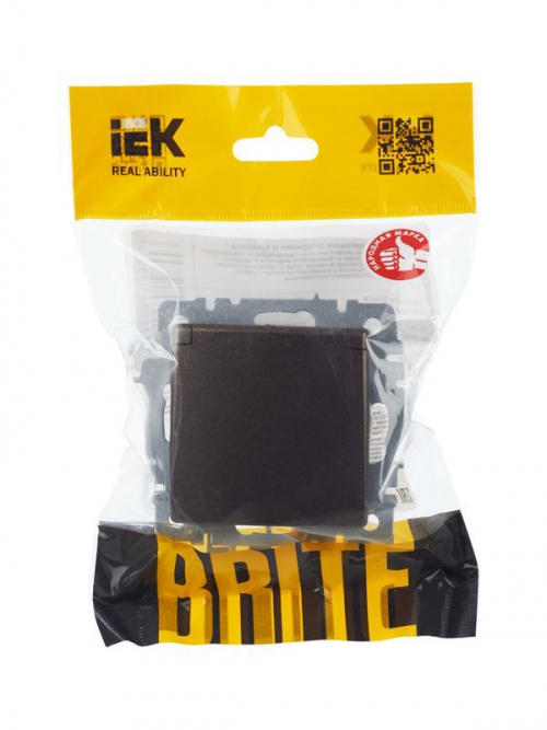 Розетка BRITE РСбш10-3-БрТБ 16А IP20 с заземл. защ. шторки с крышкой бронза IEK BR-R16-16-K45 BR-R16-16-K45