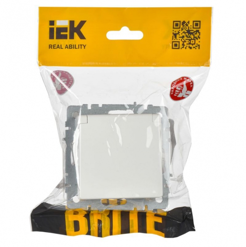 Розетка BRITE РСбш10-3-44-БрБ 16А IP44 с заземл. защ. шторки с крышкой бел. IEK BR-R16-16-44-K01 BR-R16-16-44-K01