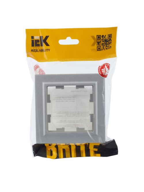 Рамка 1-м IP44 BRITE РУ-1-БрА-44 алюм. IEK BR-M12-44-K47 BR-M12-44-K47
