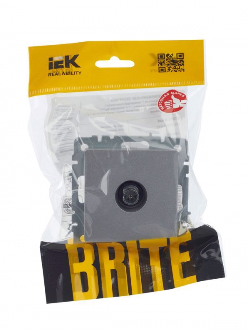 Розетка телевизионная оконечная TV СП Brite РТВ11-0-БрА алюм. IEK BR-A10-O-K47 BR-A10-O-K47