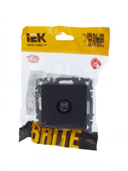 Розетка телевизионная оконечная TV СП Brite РТВ11-0-БрГ графит IEK BR-A10-O-K53 BR-A10-O-K53