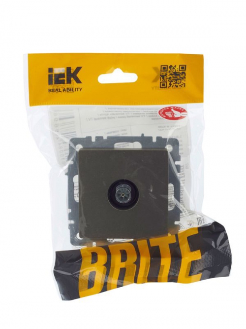 Розетка телевизионная оконечная TV СП Brite РТВ11-0-БрШ шампань IEK BR-A10-O-K37 BR-A10-O-K37