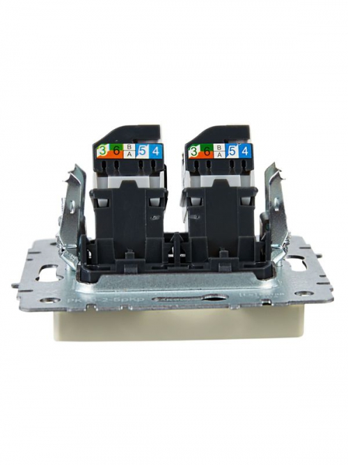 Розетка компьютерная двойная СП RJ45 кат.5E BRITE РК10-2-БрКр беж. IEK BR-K20-1-K10 BR-K20-1-K10