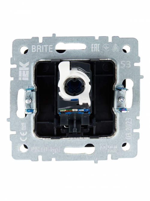 Розетка компьютерная СП RJ45 кат.5E BRITE РК10-БрГ графит IEK BR-K10-1-K53 BR-K10-1-K53