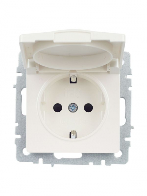 Розетка BRITE РСбш10-3-БрЖ 16А IP20 с заземл. защ. шторки с крышкой жемчуж. IEK BR-R16-16-K36 BR-R16-16-K36