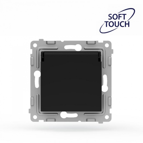 Розетка 1-м СП Pixel IP44 с заземл. с крышкой механизм карбон TOKOV ELECTRIC TKE-PX-R1ZSW1-C14-IP44 TKE-PX-R1ZSW1-C14-IP44