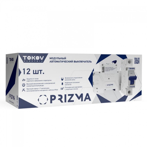 Выключатель автоматический модульный 1п C 25А 6кА PRIZMA TOKOV ELECTRIC TKE-PZ60-MCBI-1-25-C TKE-PZ60-MCBI-1-25-C