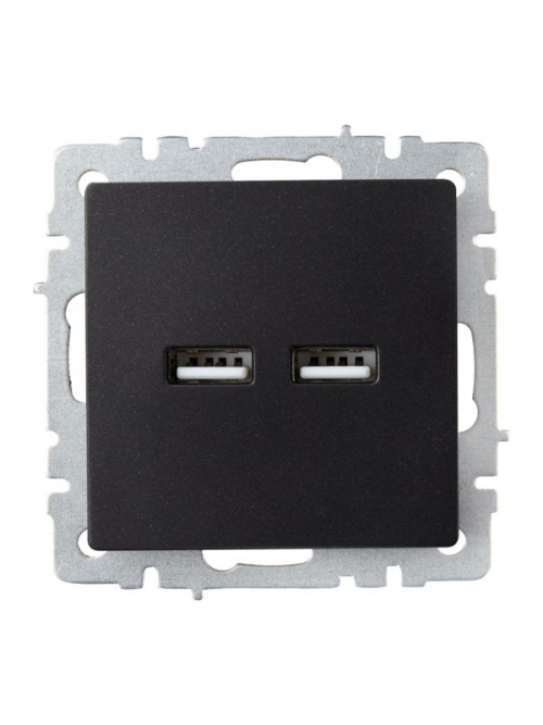 Розетка BRITE USB A+A 3.1А РЮ10-1-БрЧ черн. IEK BR-U21-D31-K02 BR-U21-D31-K02