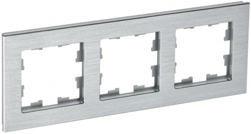 Рамка 3-м BRITE РУ-3-1-БрА металл алюм. IEK BR-M32-M-K47 BR-M32-M-K47