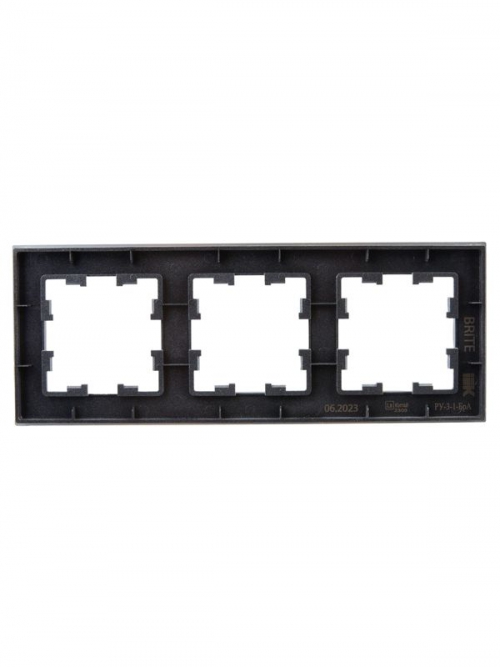 Рамка 3-м BRITE РУ-3-1-БрА металл алюм. IEK BR-M32-M-K47 BR-M32-M-K47