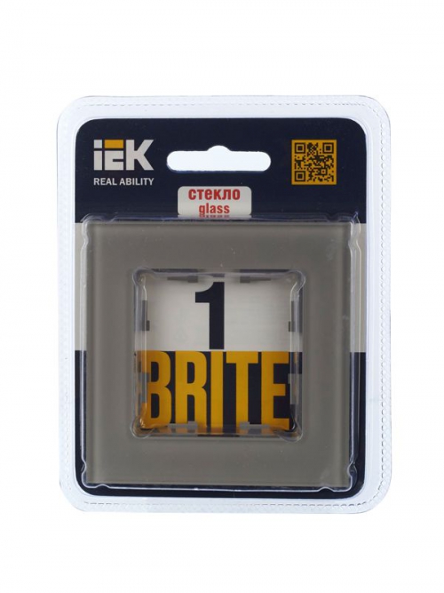 Рамка 1-м BRITE РУ-1-2-БрД стекло дым. IEK BR-M12-G-K30 BR-M12-G-K30