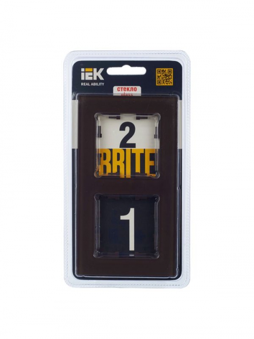 Рамка 2-м BRITE РУ-2-2-БрТБ стекло темн. бронза IEK BR-M22-G-K45 BR-M22-G-K45