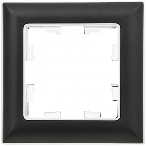 Рамка 1-м BRITE РУ-1-Бр хром/черн. IEK BR-M12-12-2-K23 BR-M12-12-2-K23