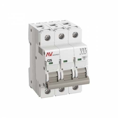 Выключатель автоматический модульный 3п C 25А 6кА AV-6 AVERES EKF mcb6-3-25C-av mcb6-3-25C-av