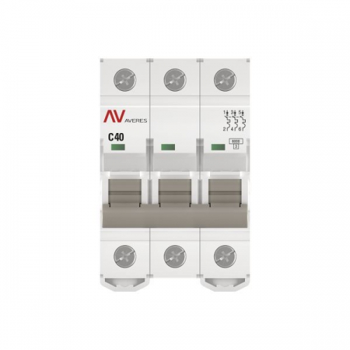 Выключатель автоматический модульный 3п C 40А 6кА AV-6 AVERES EKF mcb6-3-40C-av mcb6-3-40C-av
