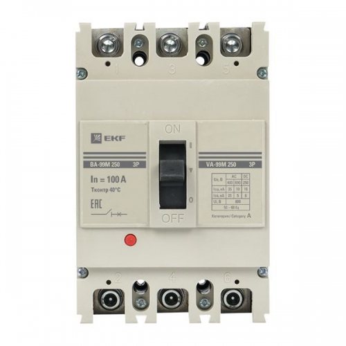 Выключатель автоматический 3п 250/100А 35кА ВА-99М PROxima EKF mccb99-250-100m mccb99-250-100m