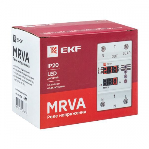 Реле напряжения и тока с дисплеем MRVA 63А PROxima EKF MRVA-63A MRVA-63A