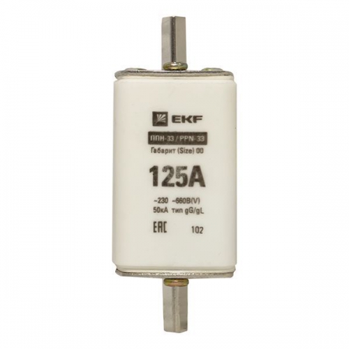 Вставка плавкая ППН-33 160/125А габарит 00 PROxima EKF fus-33/160/125 fus-33/160/125