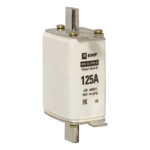 Вставка плавкая ППН-33 160/125А габарит 00 PROxima EKF fus-33/160/125 fus-33/160/125