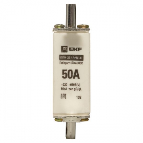 Вставка плавкая ППН-33 100/50А габарит 00C PROxima EKF fus-33/100/50 fus-33/100/50