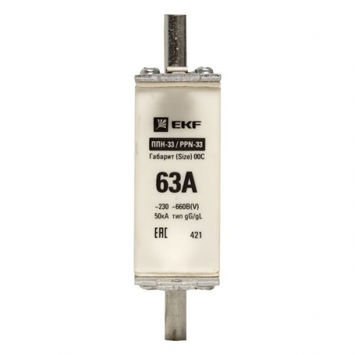 Вставка плавкая ППН-33 100/63А габарит 00C PROxima EKF fus-33/100/63 fus-33/100/63