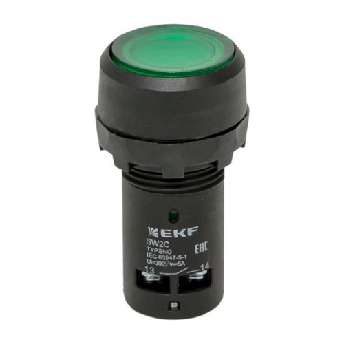 Кнопка SW2C-10D с подсветкой зел. NO EKF sw2c-md-g sw2c-md-g