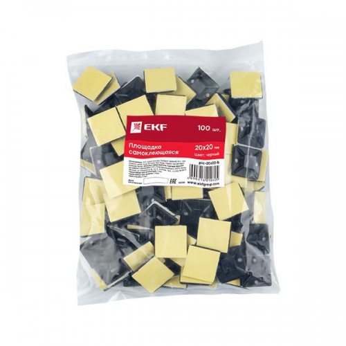 Площадка самоклеящаяся 20х20мм черн. (уп.100шт) EKF plc-20x20-b plc-20x20-b