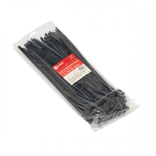 Хомут кабельный 7.2х300 нейл. черн. (уп.100шт) EKF plc-cb-7.2x300 plc-cb-7.2x300