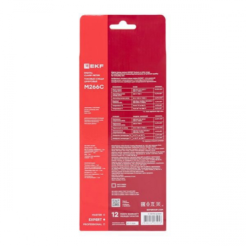 Клещи токовые цифровые M266C Expert EKF In-180702-pc266C In-180702-pc266C