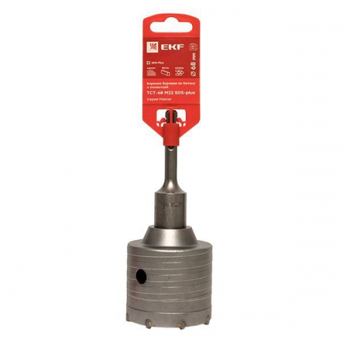 Коронка буровая по бетону с оснасткой TCT-68 М22 SDS-plus Master EKF tct-68-m22 tct-68-m22