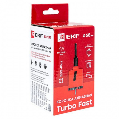 Коронка алмазная Turbo Fast 68 DCH-68TRB Laser M16 Expert EKF dch-68-trb-m16 dch-68-trb-m16