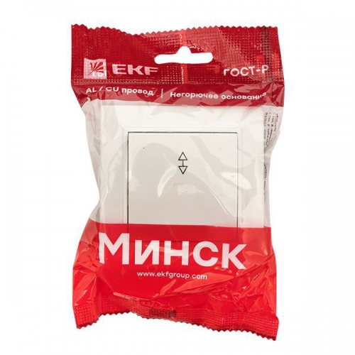 Переключатель проходной 1-кл. СП Минск 10А IP20 бел. Basic EKF ERV10-025-10 ERV10-025-10