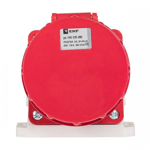 Розетка стационарная наружная 145 3P+PE+N 125А 380В IP67 EKF ps-145-125-380 ps-145-125-380