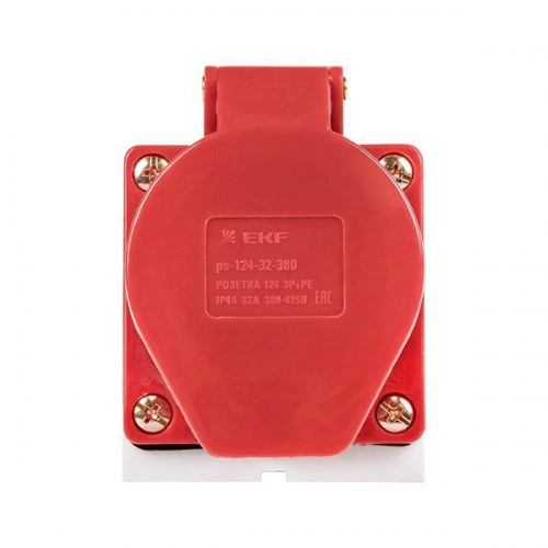 Розетка наруж. уст. 32А 380В 3P+E IP44 EKF (124) ps-124-32-380 ps-124-32-380