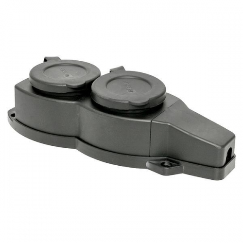Розетка 2-м 16А IP44 2P+PE 230В с защ. крышками каучук Basic EKF RPS-018-16-230-44 RPS-018-16-230-44