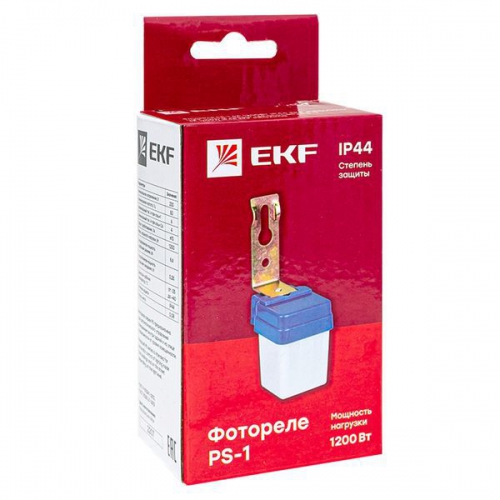 Фотореле PS-1 6А 1200Вт IP44 EKF fr-ps-1-6 fr-ps-1-6
