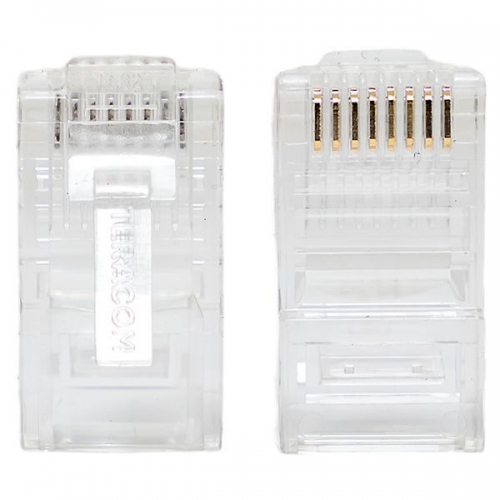 Коннектор RJ-45 TERACOM неэкранированный 8P8C Cat.5E универсальный (уп.10шт) EKF TRC-PLUG-5EUTP-10 TRC-PLUG-5EUTP-10