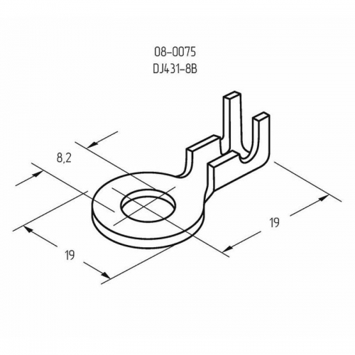 Наконечник кольцевой (НК d8.2мм) 1-1.5кв.мм (DJ431-8B) REXANT 08-0075 08-0075