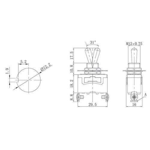 Тумблер 250В 15А (2с) ON-OFF 1п (KN-101) Rexant 36-4110 36-4110