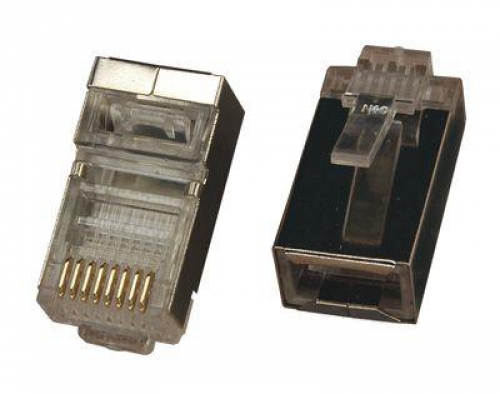 Джек компьютерный RJ45 (8P8C) кат.5E с экраном (уп.100шт) Rexant 05-1023 05-1023