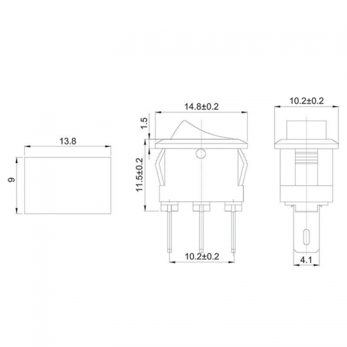 Выключатель клавишный 250В 3А (3с) ON-ON черн. Micro (RWB-102) Rexant 36-2030 36-2030