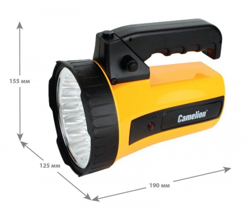 Фонарь аккумуляторный 35LED 29315 аккум. 6В 4А.ч 220В пластик. желт. (кор.) Camelion 10469 10469
