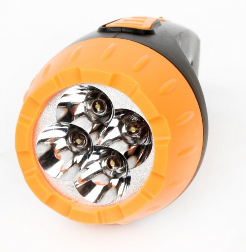 Фонарь аккумуляторный LED3804 4LED аккум. SLA 220В пластик. черн./желт. (кор.) Ultraflash 9215 9215