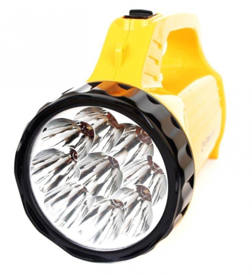 Фонарь аккумуляторный LED3819CSM 9LED + 12SMD 2 режима аккум. SLA 220В желт. Ultraflash 12860 12860