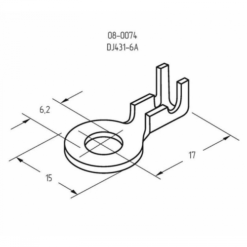 Наконечник кольцевой d6.2мм 0.5-0.8кв.мм НК 6-0.5-0.8 Rexant 08-0074 08-0074