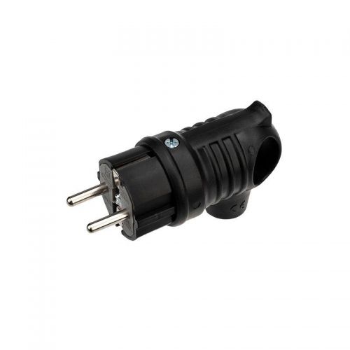 Вилка угловая влагозащ. с кольцом с/з 16А IP44 каучук Rexant 111-002 111-002